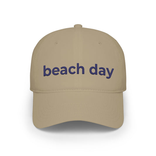 Beach Day Embroidered Baseball Cap — Casual Sun Hat for Summer, Beach Trips & Vacation