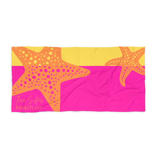 Starfish Beach Towel – Bright Coastal Sun & Sea Design