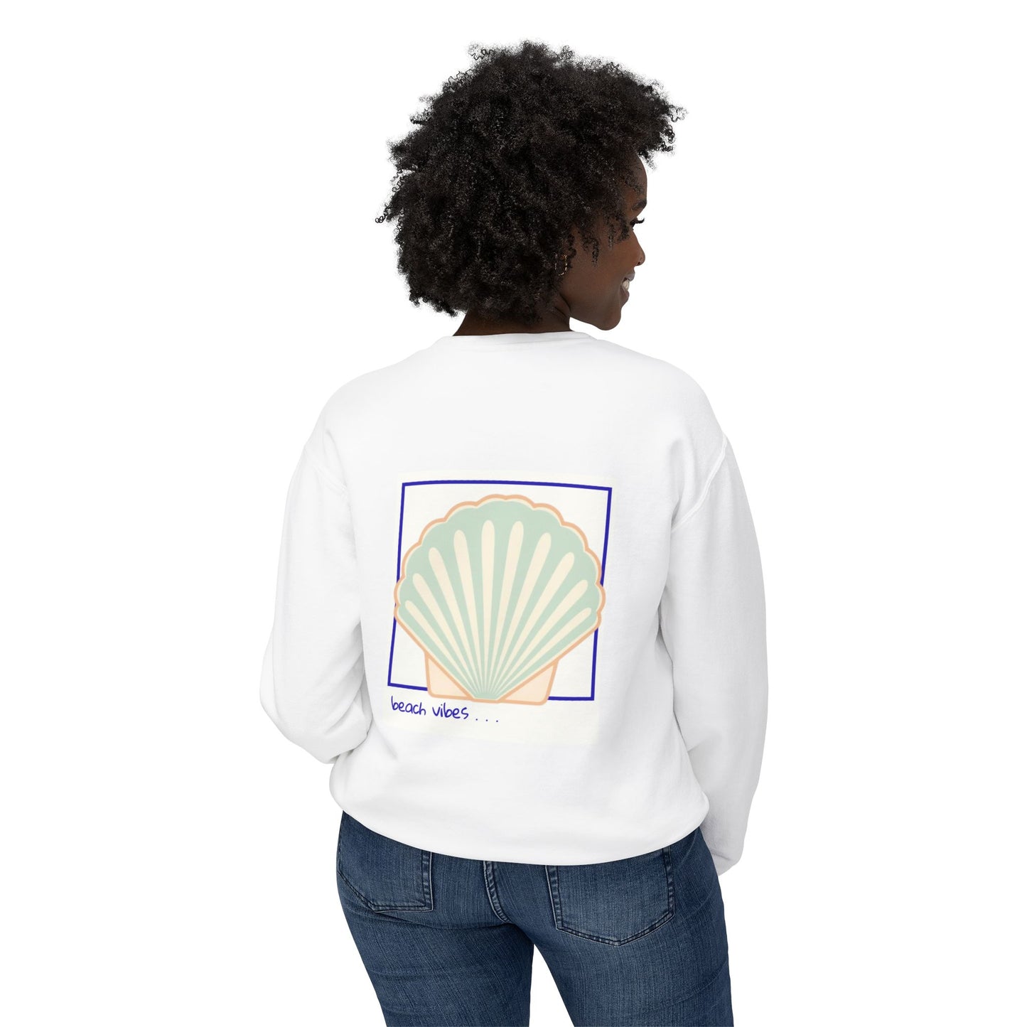 Beach Vibes Shell Sweatshirt — 'Beach Vibes' Graphic Crewneck
