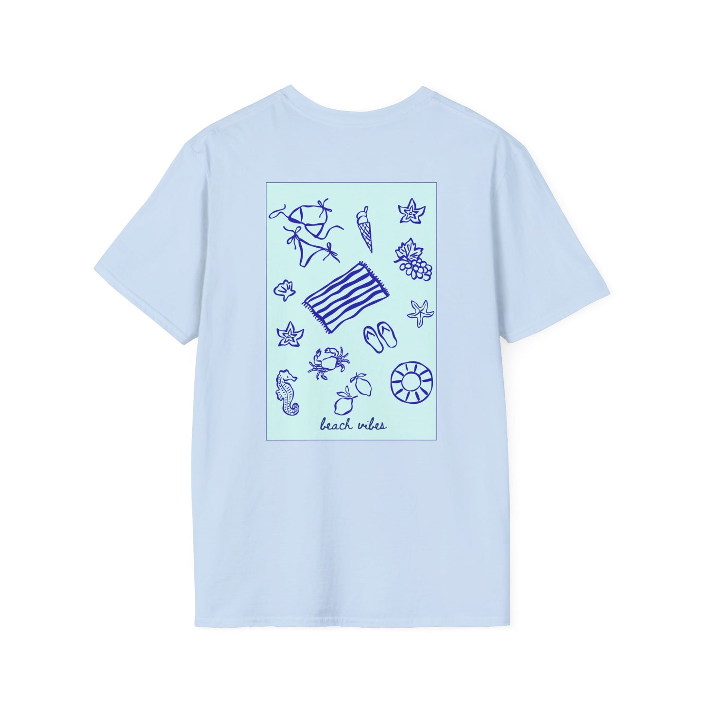 Beach Vibes T-Shirt – 'Beach Notes' Shell & Summer Icons Graphic Tee