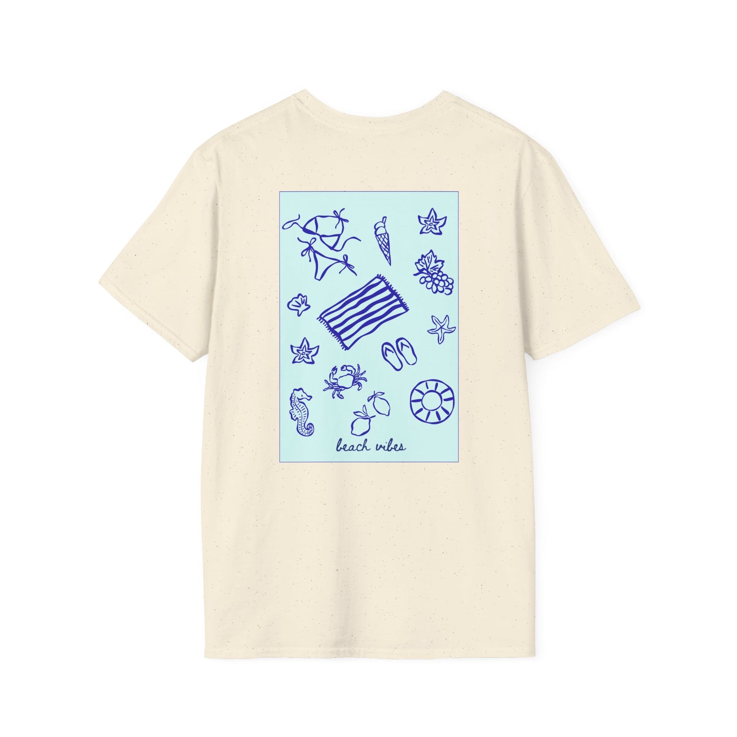 Beach Vibes T-Shirt – 'Beach Notes' Shell & Summer Icons Graphic Tee
