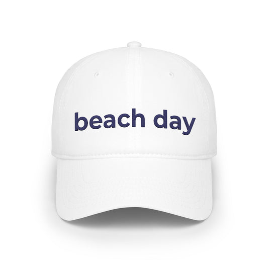 Beach Day Embroidered Baseball Cap — Casual Sun Hat for Summer, Beach Trips & Vacation
