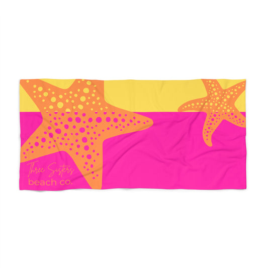 Starfish Beach Towel – Bright Coastal Sun & Sea Design