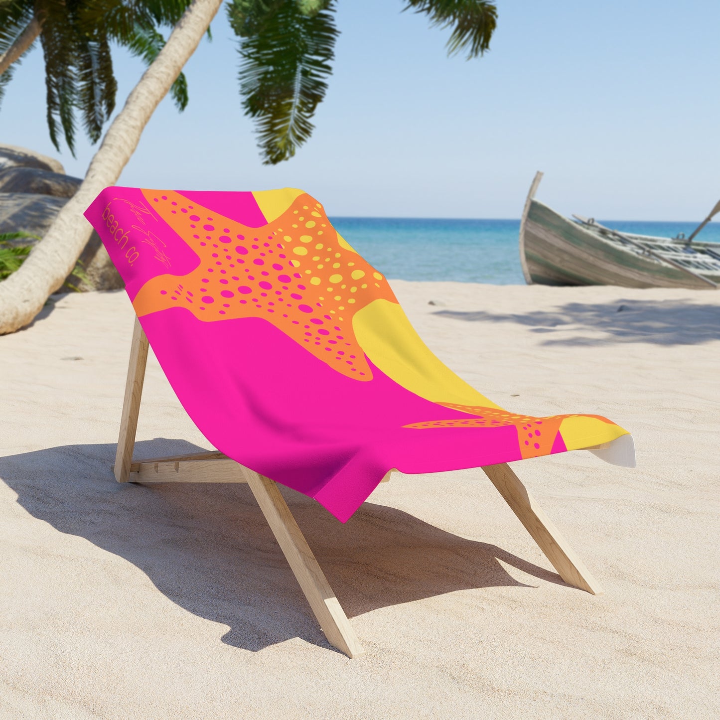 Starfish Beach Towel – Bright Coastal Sun & Sea Design