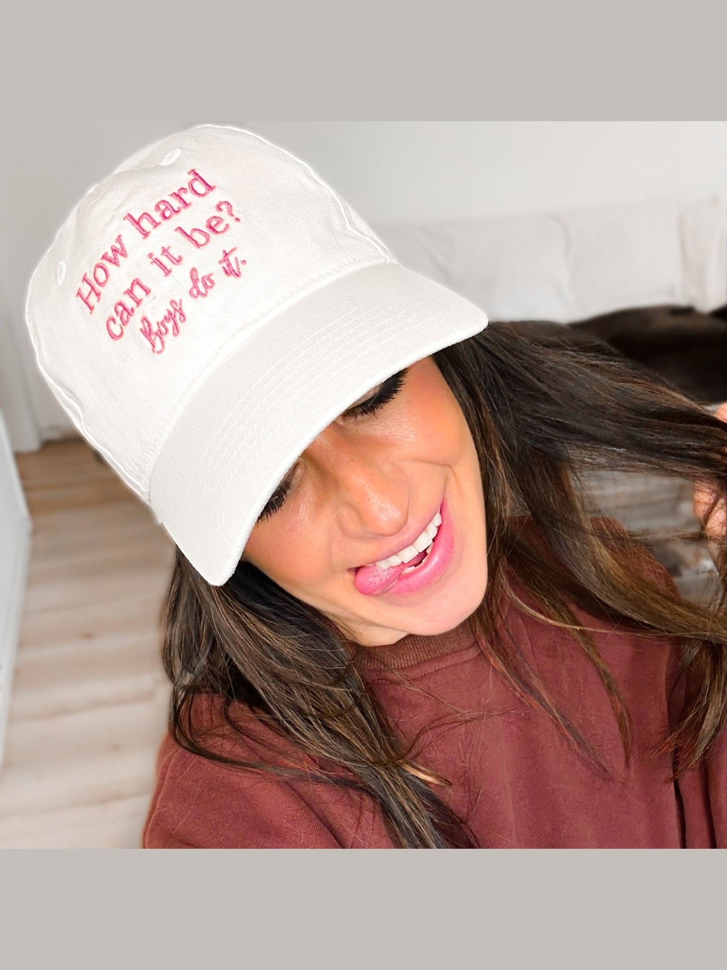 “How Hard Can It Be, Boys Do It” Embroidered Baseball Cap